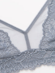 Sheer Mesh Floral Lace Plunge Bra Women's Lingerie & Underwear