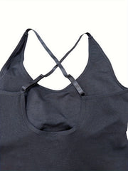 Yoga Romper Criss Cross Back Sleeveless Jumpsuit Activewear
