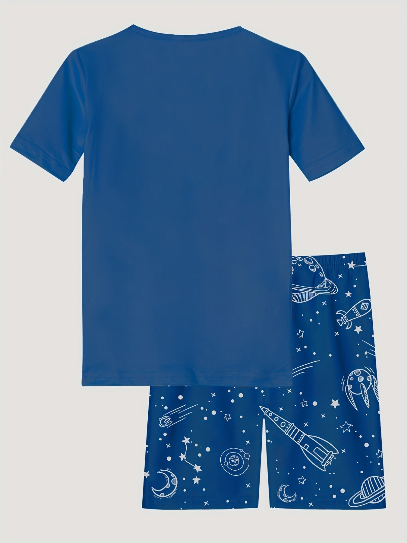 Boys Astronaut Graphic Pajama Set, Short Sleeve T-shirt and Shorts