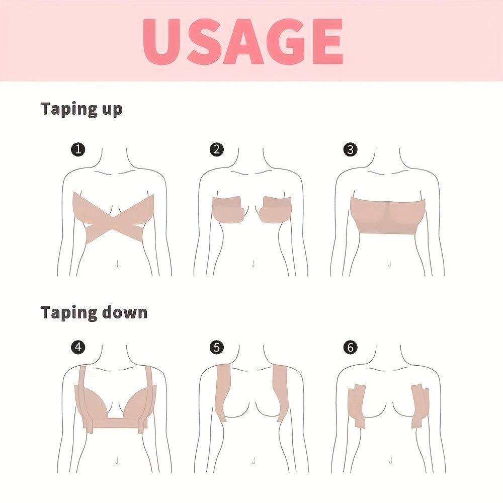 Invisible Breast Lifting Tape Support with Nipple Pasties