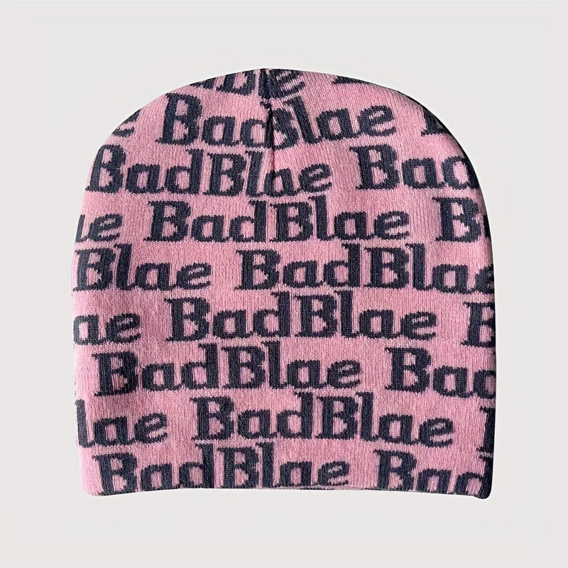 Stylish Windproof Knit Beanie Hat Letter Embroidery Warm Ski Cold Hat