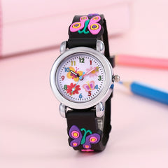 Cartoon Butterfly Graphic Silicone Quartz Watch