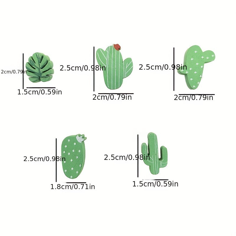30 Decorative Cactus Push Pins Wooden Cork Board Tacks