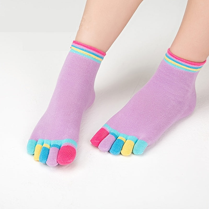 Block Stripes Yoga Socks Non Slip Grippers Low Cut Socks