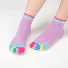 Block Stripes Yoga Socks Non Slip Grippers Low Cut Socks