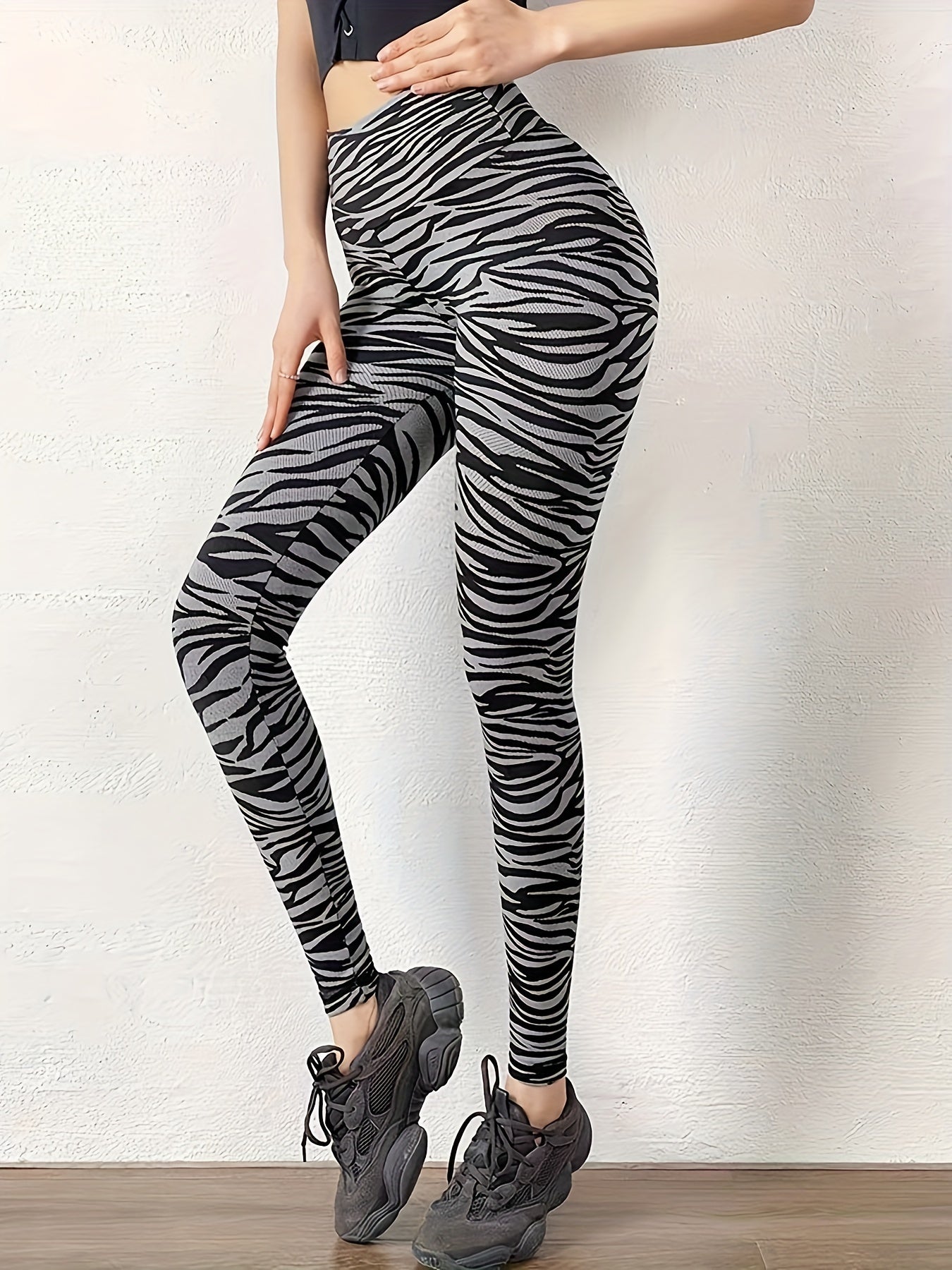 Leopard Print Skinny Leggings High Waist Stretchy Leggings