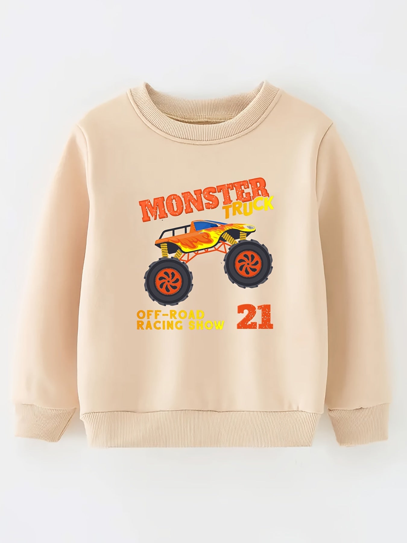 Boy's Off road & Monster Truck Print Sweatshirt