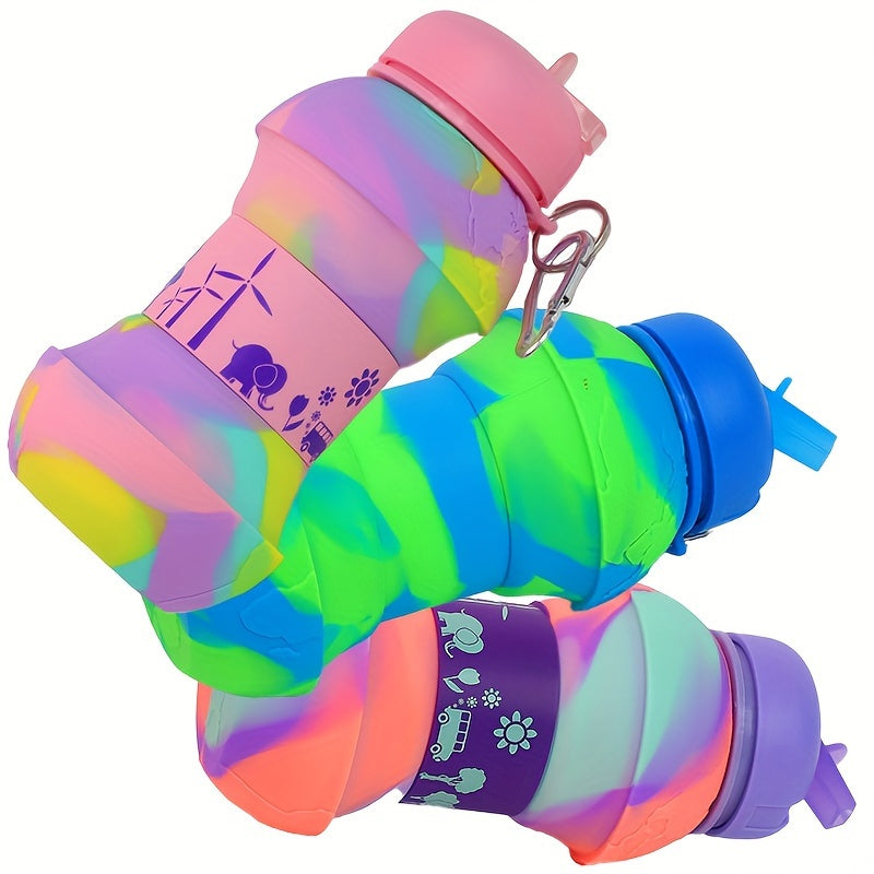 550ml Foldable Water Bottle Portable Leakproof Shatterproof for Outdoor Travel