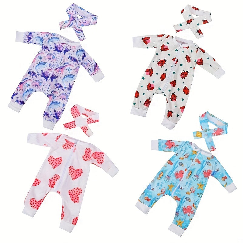 Onesie Headband Doll Clothes for 43-45cm Dolls