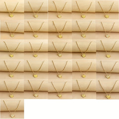 Lucky 26 Letters Necklace Hexagon Pendant Peach Heart Clavicle Chain