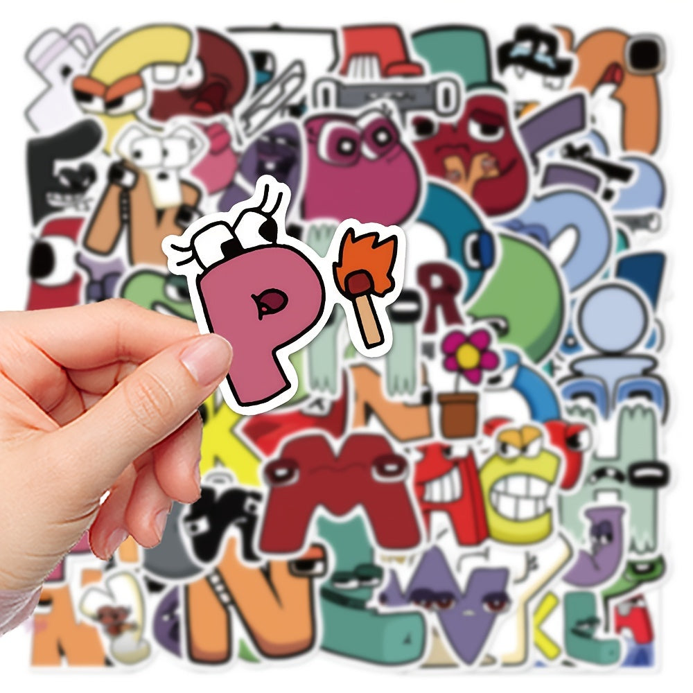52pcs Cartoon Alphabet Lore Stickers Waterproof Decoration