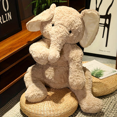Giant Elephant Plush Throw Pillow - Soft Stuffed Animal Toy