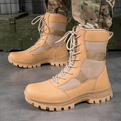 Men's Military Style High Top Boots Non Slip Lace Up Shoes