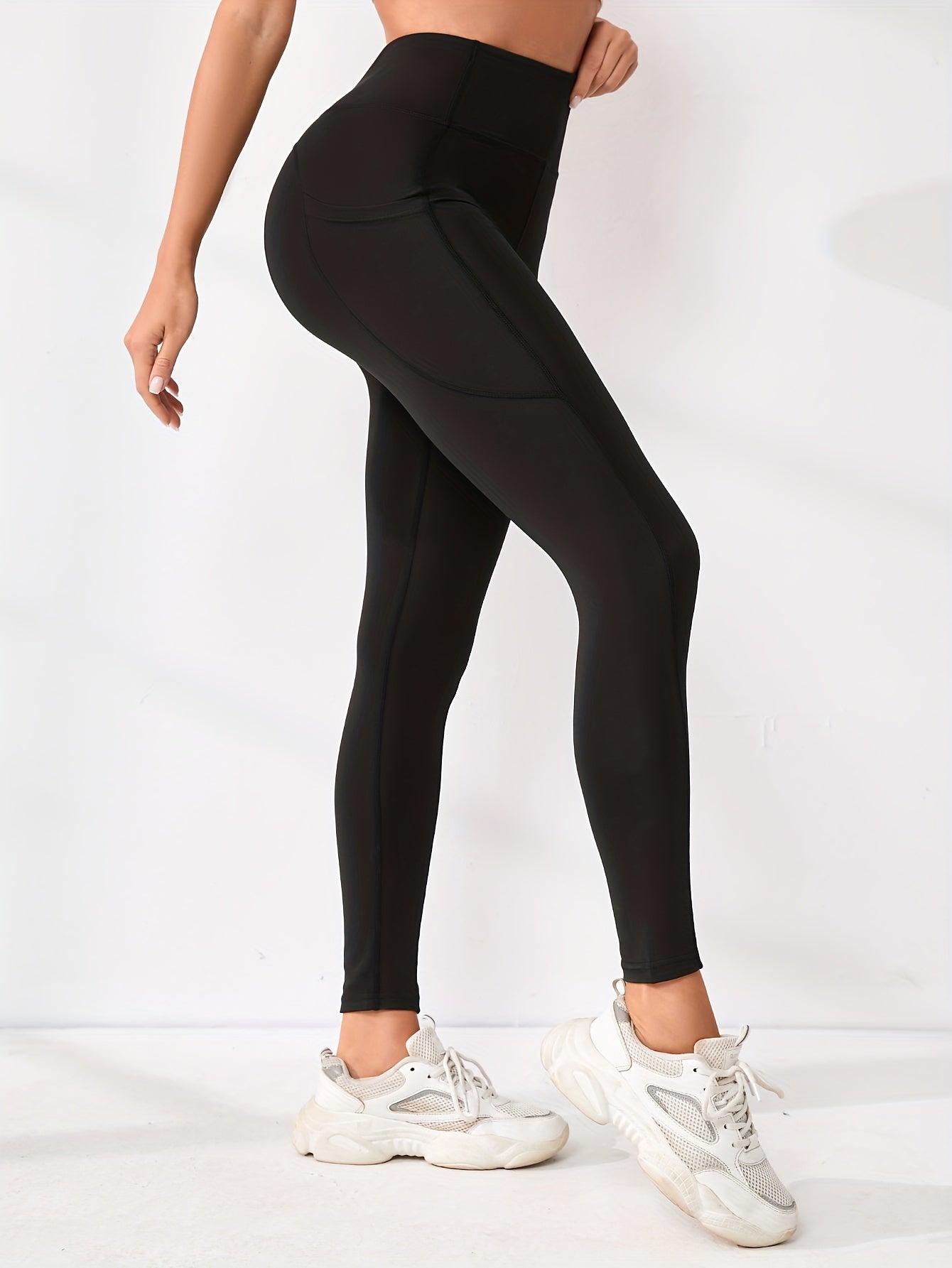 High Waisted Slimming Yoga Pants for Women Stretchy Solid Fitness Leggings