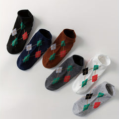6 Pairs Argyle Ankle Socks for Women, Soft & Lightweight College Style Stockings