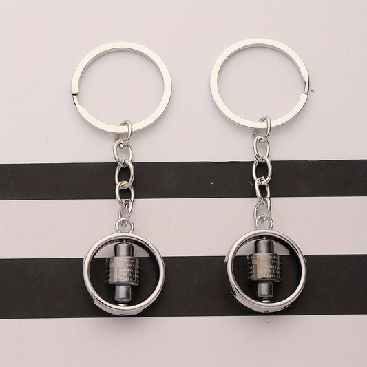 2pcs Rotatable Alloy Keychain Creative Business Bag Accessories