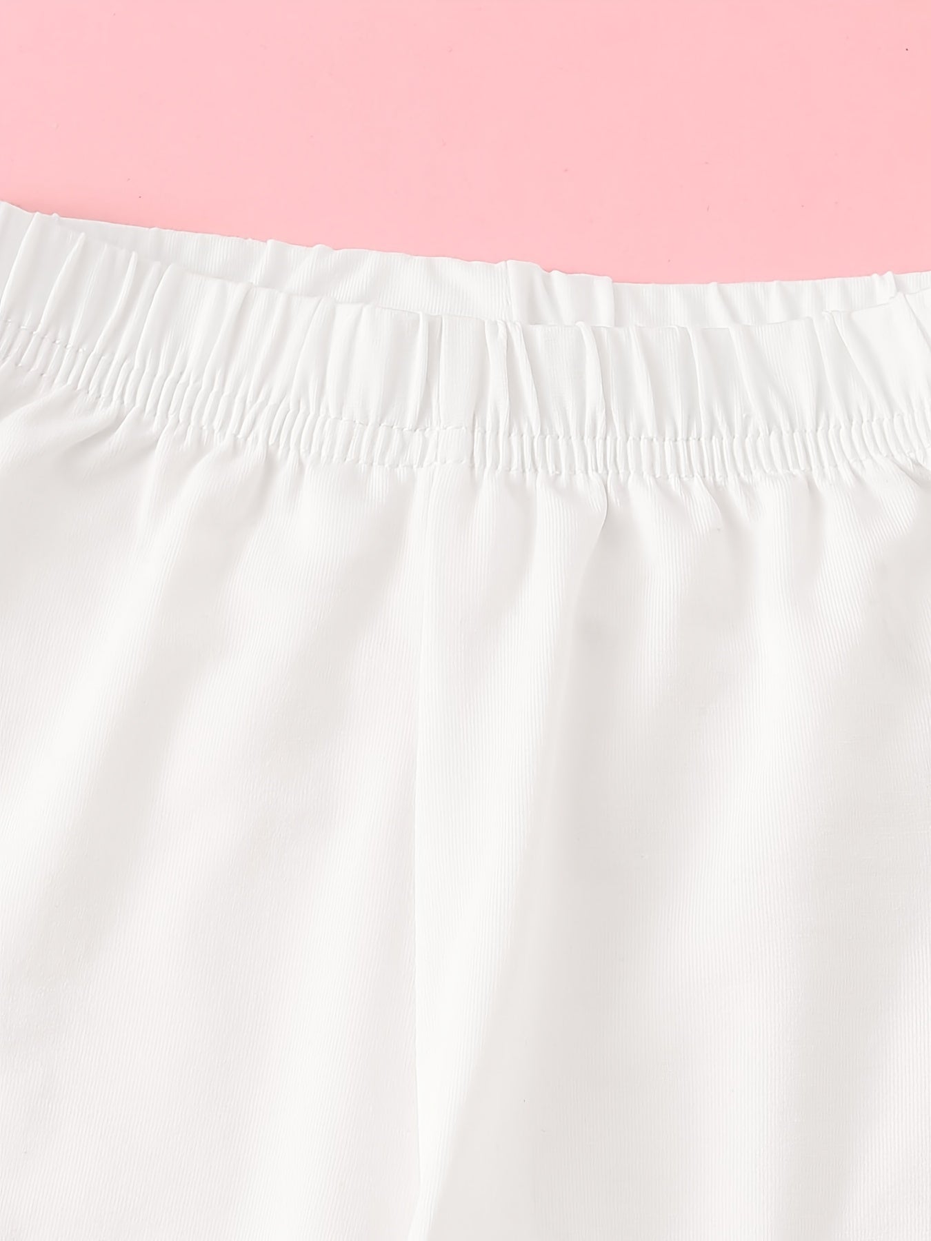 Girls Stretch Cotton Leggings Lace Splicing Cropped Pants