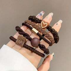 Heart Shaped Hair Rope Headband Retro Ponytail Holder Hair Tie Hair Beauty