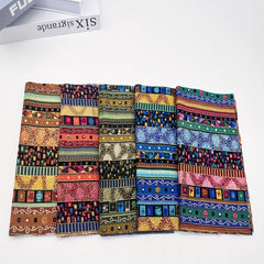 5pcs Ethnic Striped Bronzing Fabric Set DIY Patchwork Tablecloth Decoration