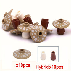 10pcs Small Granular Building Blocks with Mushrooms for DIY Projects
