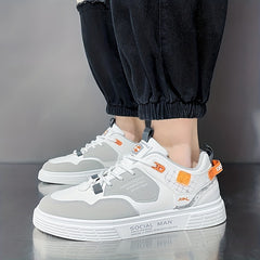Men's Block Lace Up Skate Shoes Lightweight Comfy Non slip Sneakers