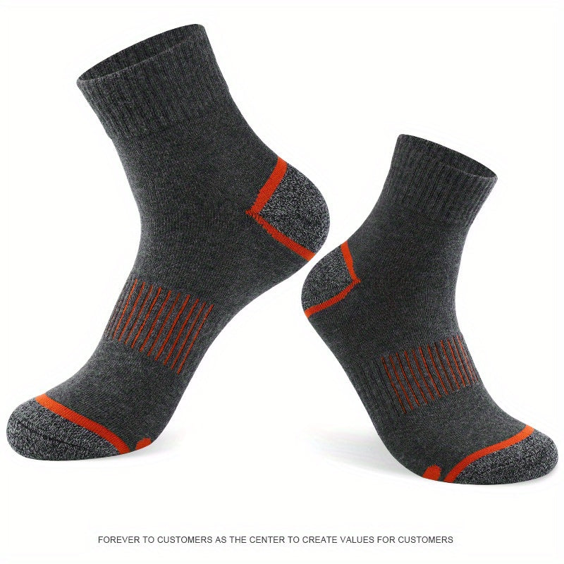 5 Pairs Men's Sports Cotton Socks for Outdoor Running Cycling