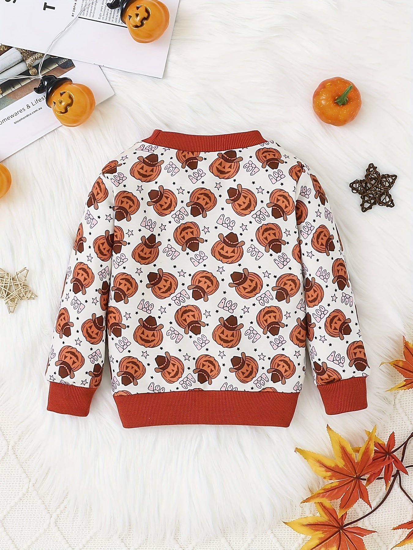 Halloween Pumpkin Printed Baby Sweatshirt