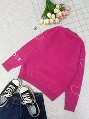 Girls Graphic Fleece Long Sleeve Pullover Sweater