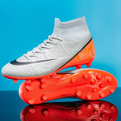 Men's High Top AG Cleat Football Boots - Anti-skid Lace Up Soccer Cleats
