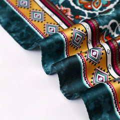Tie Dye Square Scarf Vintage Paisley Print Neckerchief Casual Head Wraps Bandana
