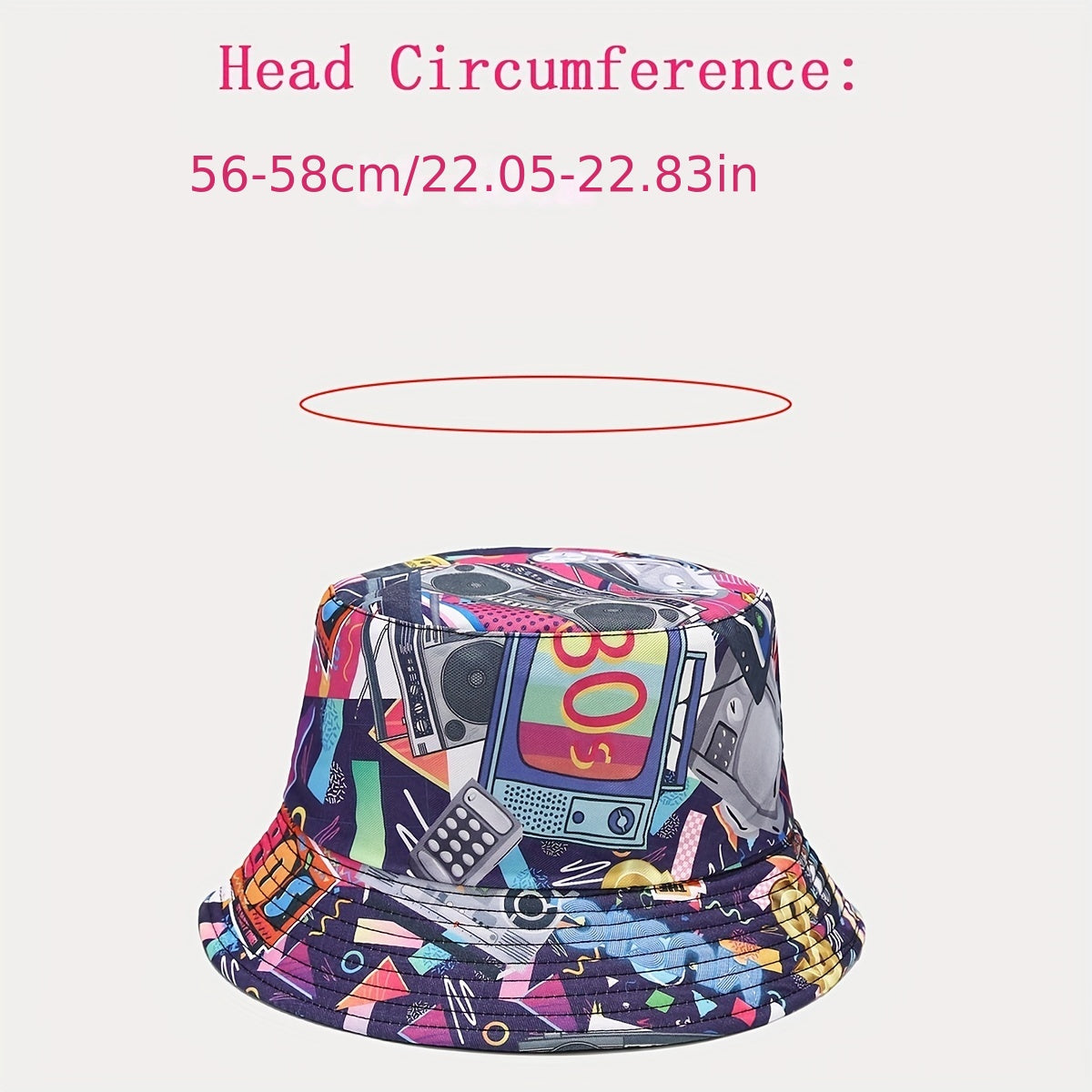 Nostalgic Graffiti Fisherman Hat Outdoor Sun Visor for Men and Women