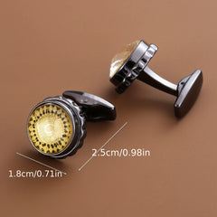 Stainless Steel Yellow Cuff French Shirt Cufflinks
