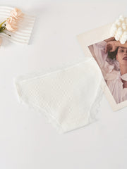 4pcs Girls Lace Trim Elastic Waist Briefs for Girls 12-15 Years