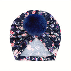 Cozy Baby Turban Hats with Pom pom Knot Caps for Newborns