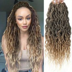 River Locs Crochet Hair Ombre Brown Messy Dreadlocks River 60 90g pack