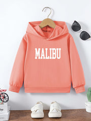 Kids Letter Print Graphic Hooded Sweatshirt