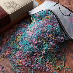 1000 2000pcs Mini Nylon Colorful Hair Ties Elastic Hair Accessories Set