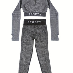 Quick Drying Yoga Set Long Sleeve Sports Suit Women's Activewear