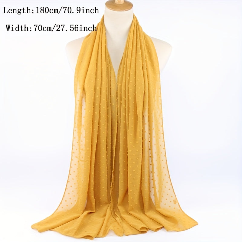Chiffon Hijab Dotted Scarf Casual Shawl Bandana