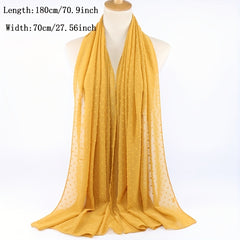 Chiffon Hijab Dotted Scarf Casual Shawl Bandana