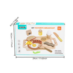 15pcs Wooden Toy Kitchen Food Set for Kids 3-6 Years