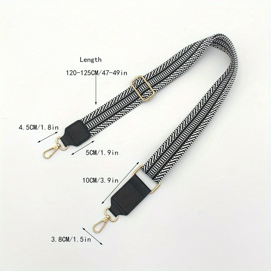 Geometric Pattern Bag Strap - Adjustable and Durable - Travel Bag Accessory