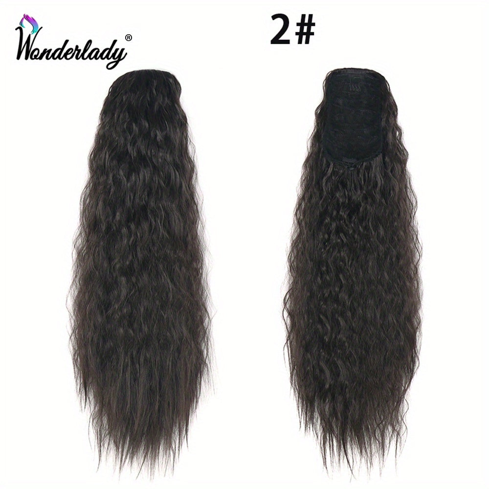 Water Wave Ponytail Hair Extensions 55 88cm Rubber Band Clip In Draws