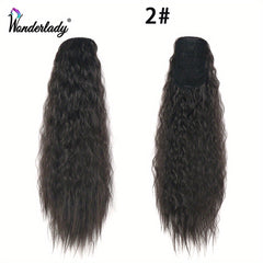 Water Wave Ponytail Hair Extensions 55 88cm Rubber Band Clip In Draws