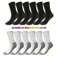 12 Pairs Moisture Socks Men Women Comfortable Casual