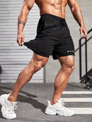 Men's Double Layer Sport Shorts with Drawstring