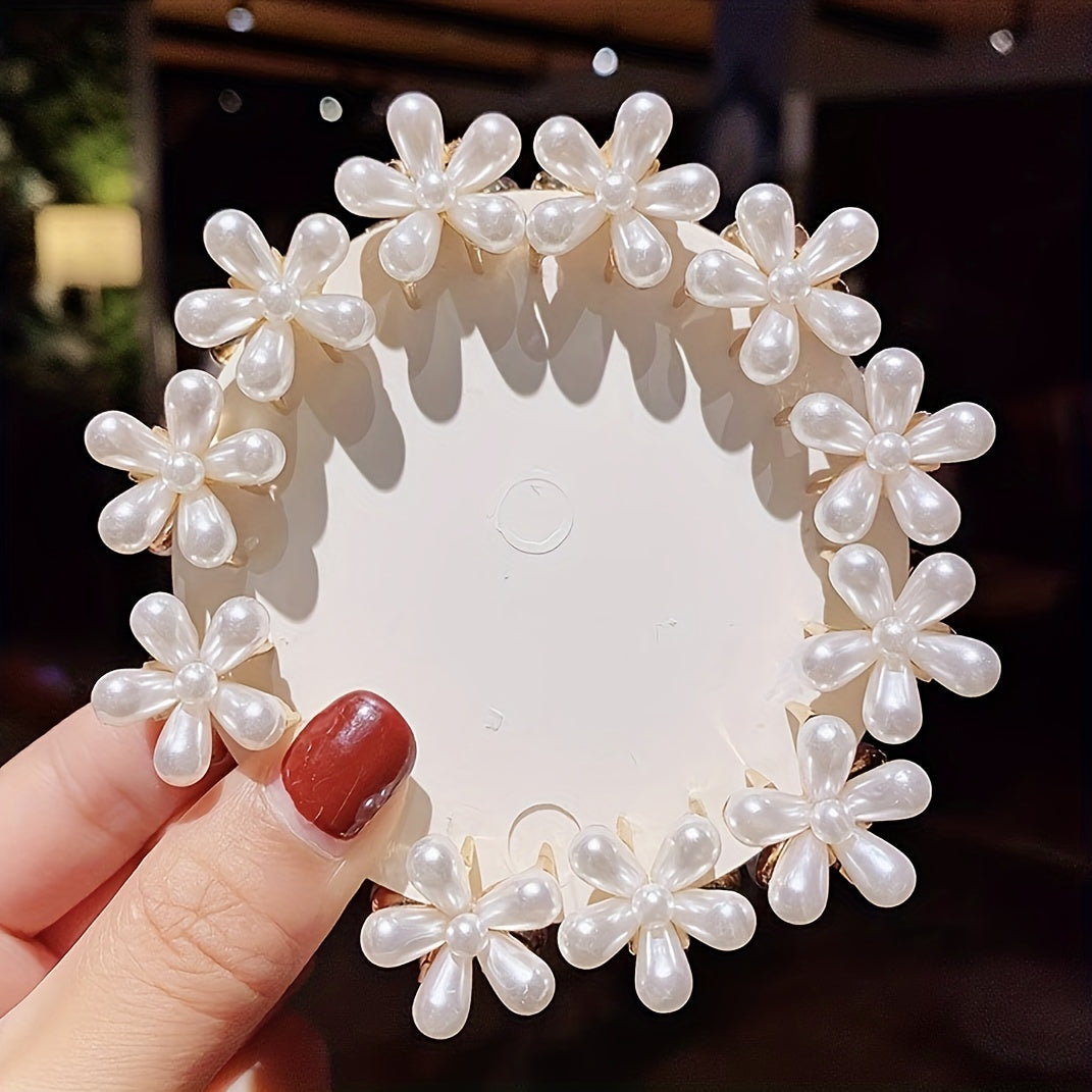 10pcs Pearl Flower Hair Clips for Girls Kids Sweet Summer Accessories