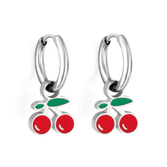 Fruits Drop Earrings For Girls - Little Cherry Strawberry Watermelon Shaped
