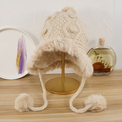 Women's Winter Skull Beanie Faux Fur Knit Warm Soft Cap For Her Christmas