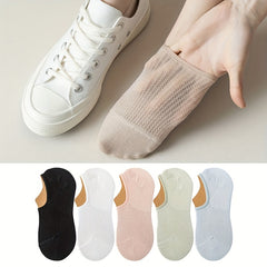 5 Pairs No Show Ankle Socks Breathable & Lightweight All match Socks Women's Sto